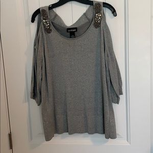 Silver beaded sweater